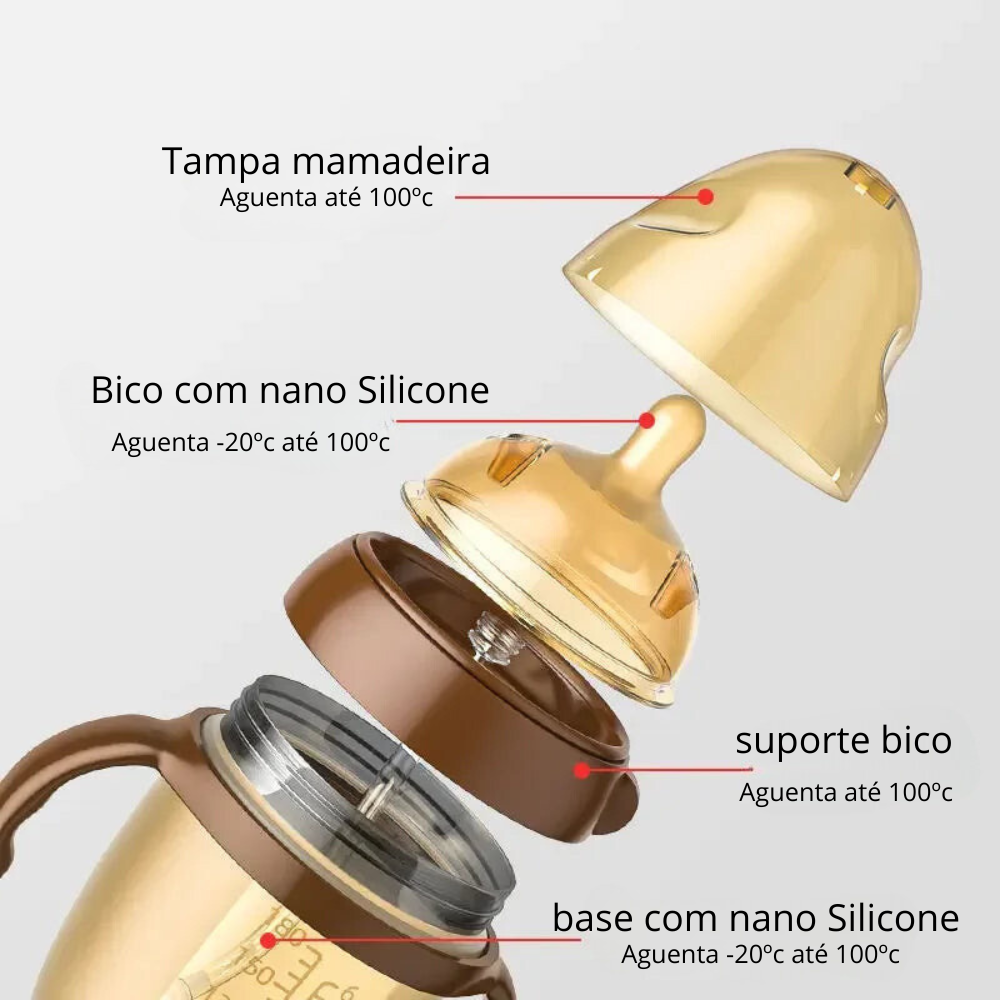 Tetadeira Mamadeira - Simula o Seio Materno e Anti Cólica - ComoTomo